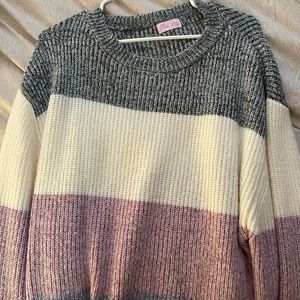 Striped Cable Knit Sweater